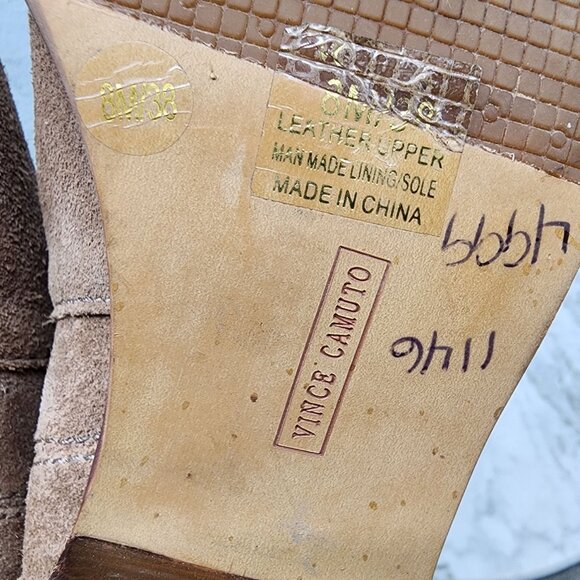 Vince Camuto Shoes Womens Size 8 Maves Brown Suede Block Heel Ankle Boots *GUC* - Picture 9 of 14